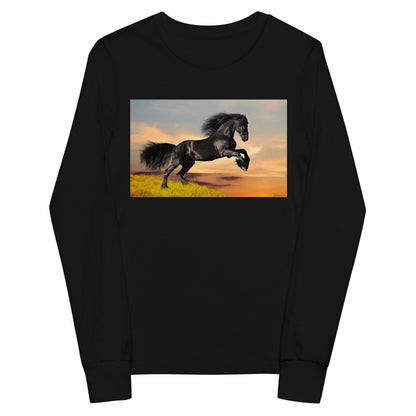 Premium Soft Long Sleeve - Black Friesian:  Born to Run