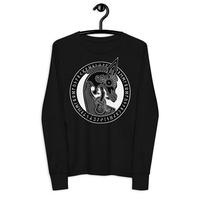 Premium Soft Crew Neck - Viking Drakkar Dragon Head in Runic Circle