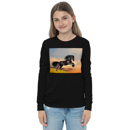 Premium Soft Long Sleeve - Friesian Stallion Lift Off