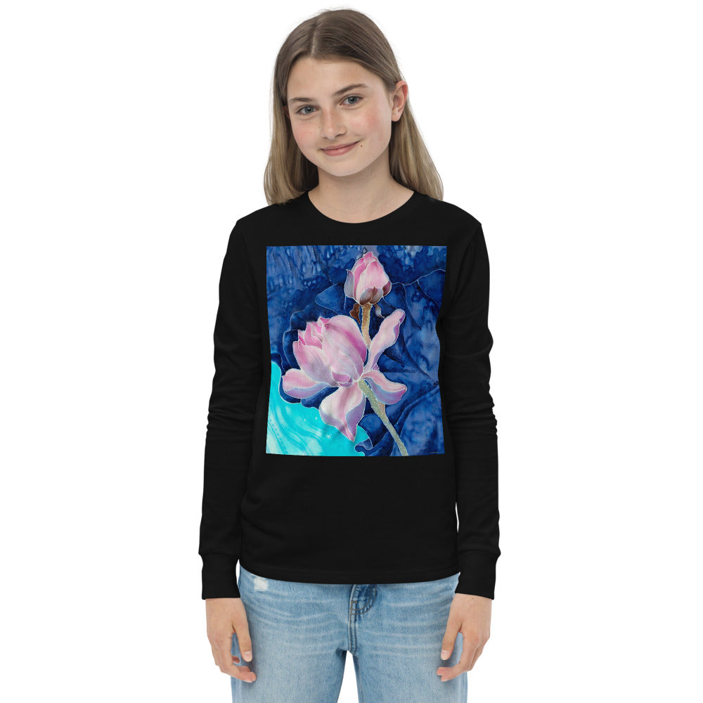Premium Soft Long Sleeve - Pink Flower Watercolor