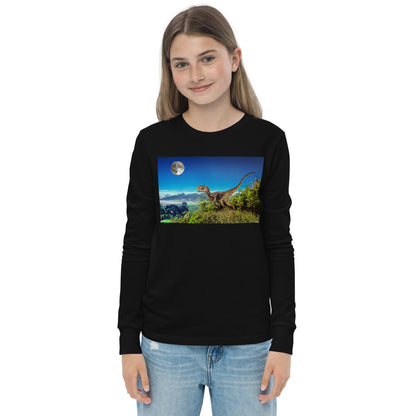 Premium Soft Long Sleeve - Dinosaur & the Moon