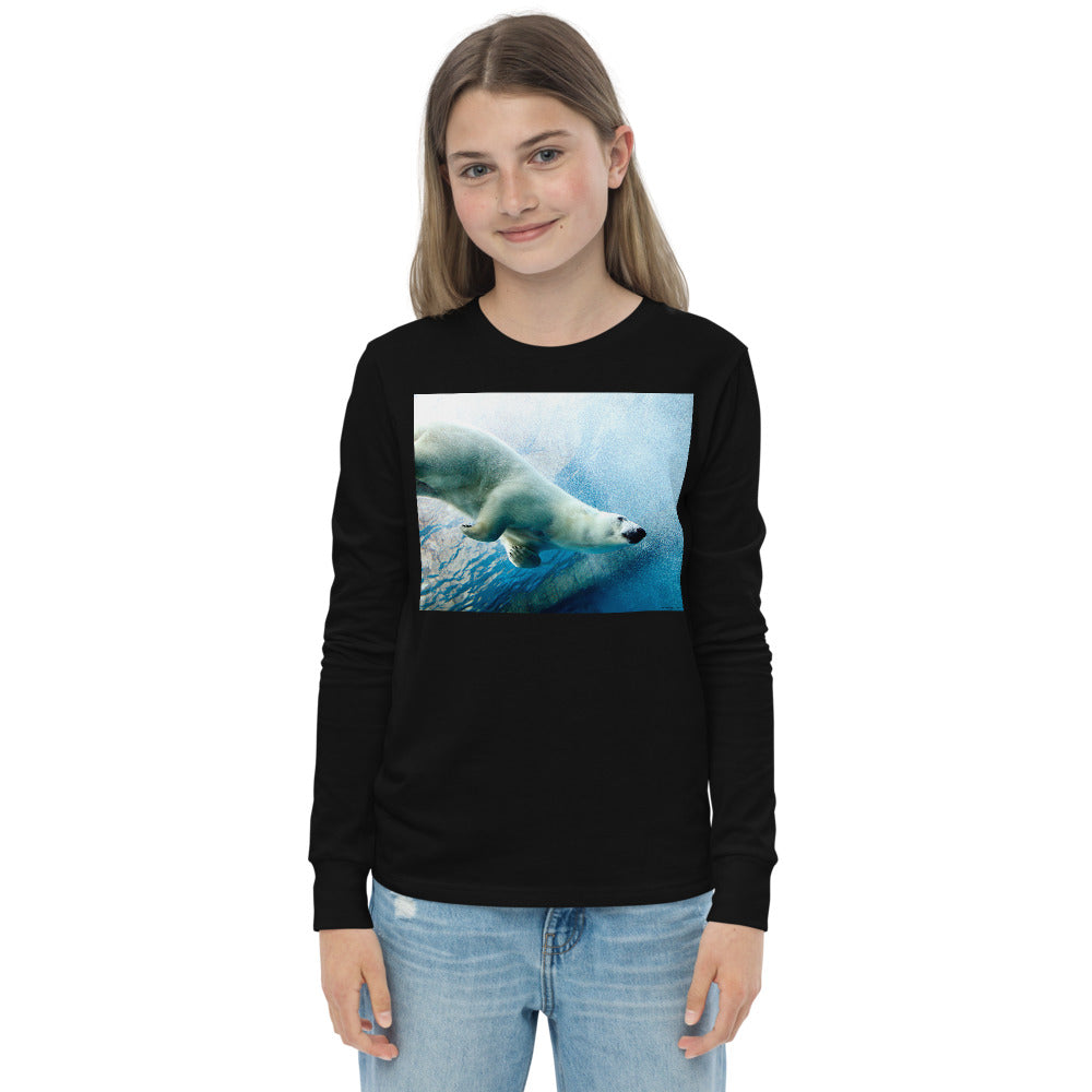 Premium Soft Long Sleeve - FRONT & BACK: Polar Bears Swim'n
