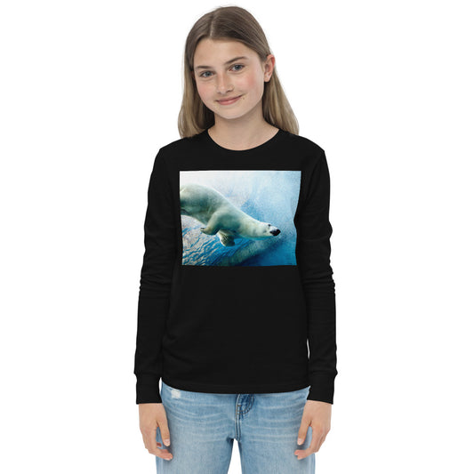 Premium Soft Long Sleeve - FRONT & BACK: Polar Bears Swim'n