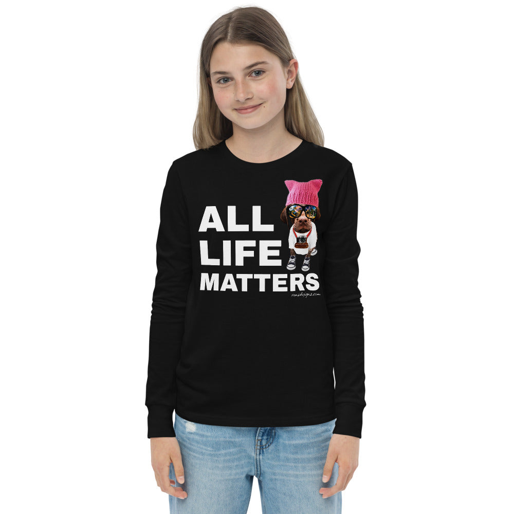 Premium Long Sleeve - FRONT & BACK: All Life Matters - End Racism