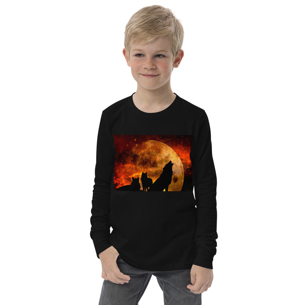 Premium Soft Long Sleeve - Howling in Orange Moonlight