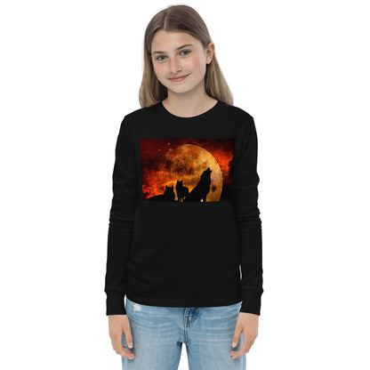 Premium Soft Long Sleeve - Howling in Orange Moonlight