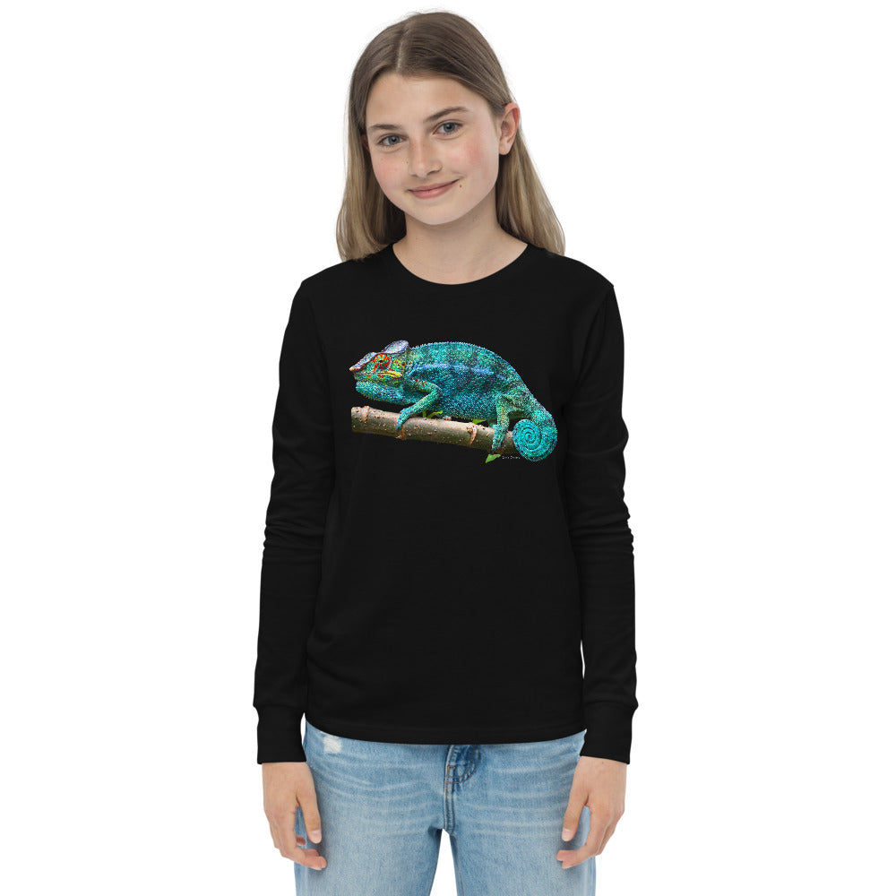 Premium Soft Long Sleeve - Turquoise Panther Chameleon
