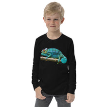 Load image into Gallery viewer, Premium Soft Long Sleeve - Turquoise Panther Chameleon
