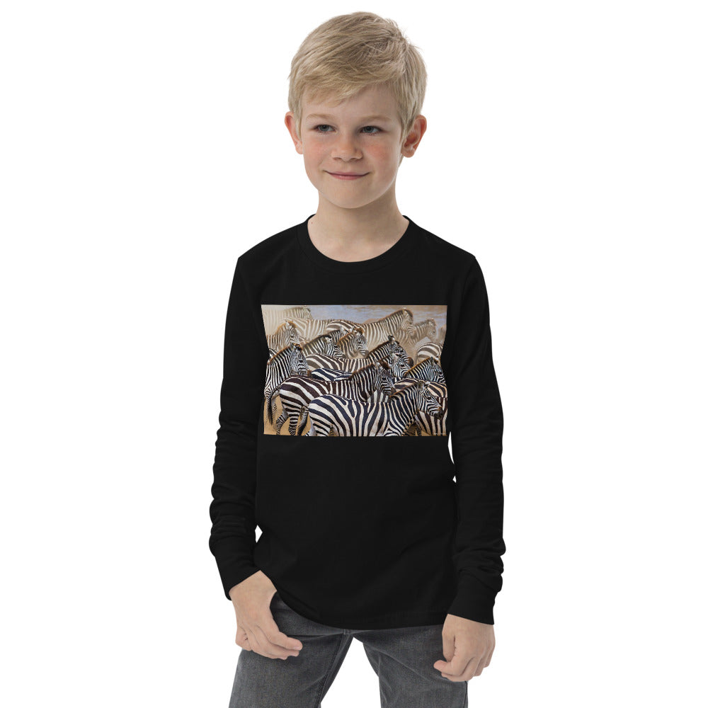 Premium Long Sleeve - FRONT Print: Zebra Stripes