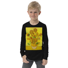 Load image into Gallery viewer, Premium Soft Long Sleeve - van Gogh: 12 Sunflowers in a Vase with Yellow Background
