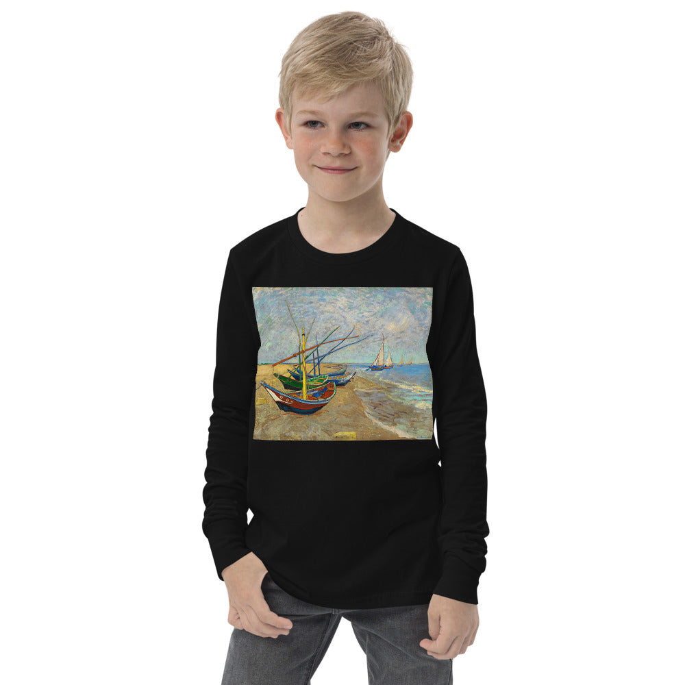 Premium Soft Long Sleeve - Fishing Boats on the Beach