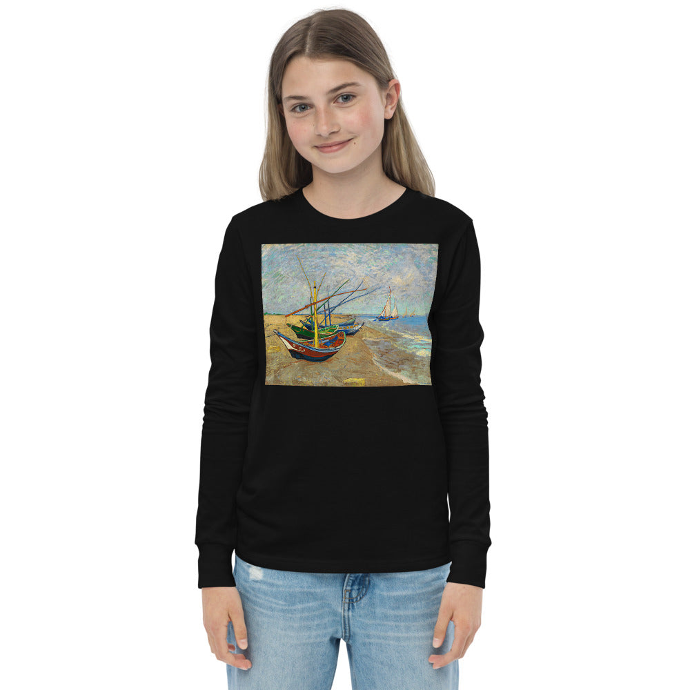 Premium Soft Long Sleeve - Fishing Boats on the Beach
