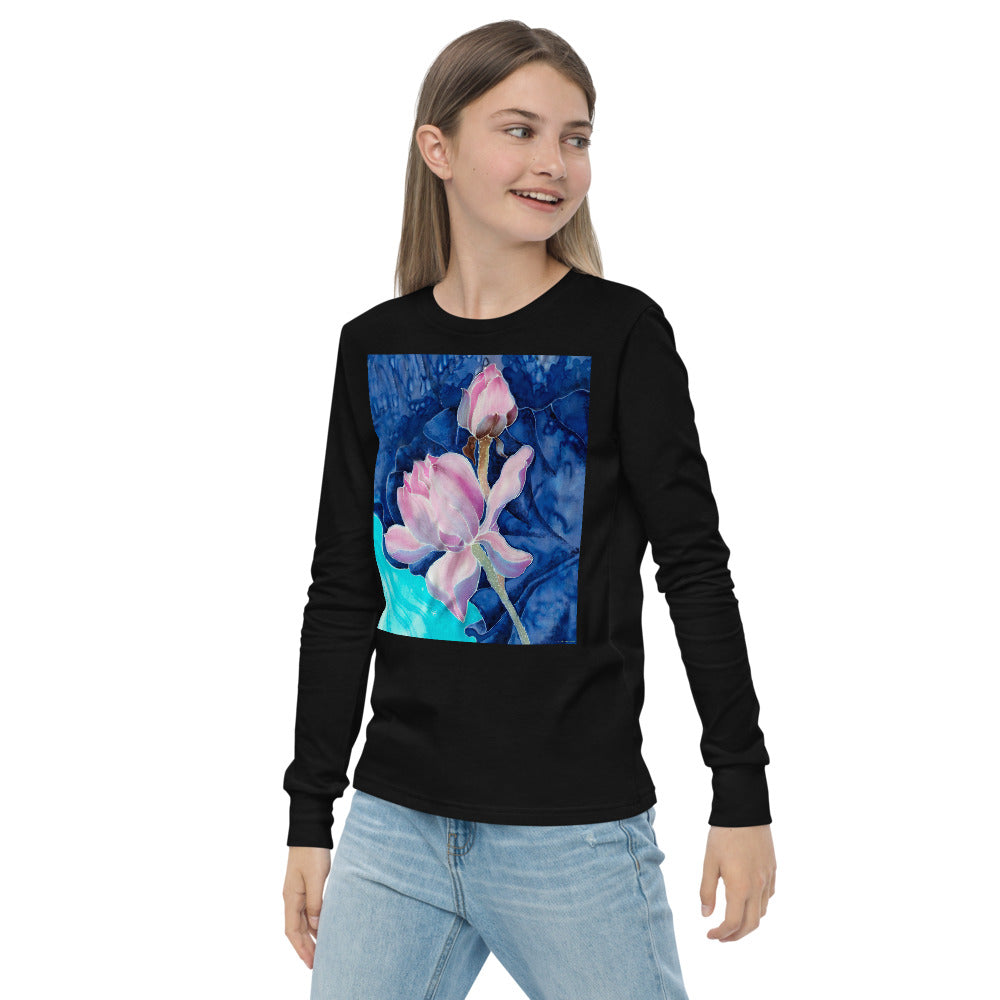 Premium Soft Long Sleeve - Pink Flower Watercolor