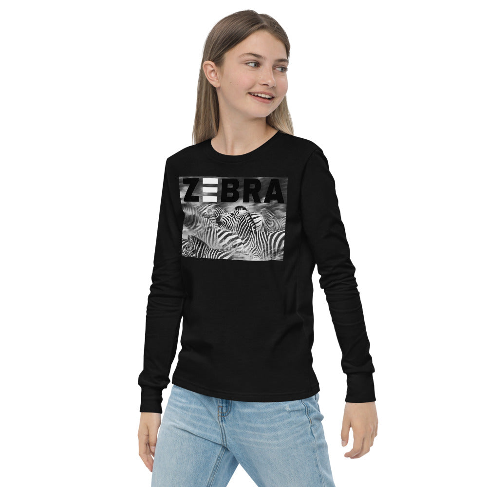 Premium Soft Long Sleeve - FRONT Only: ZEBRA Blur