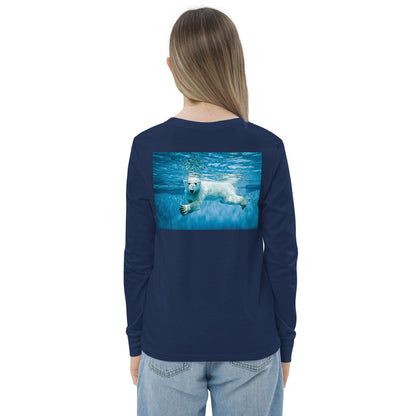 Premium Soft Long Sleeve - FRONT & BACK: Polar Bears Swim'n