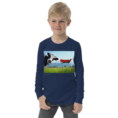 Premium Soft Jersey Crew - Cow & Super Dog - Ronz-Design-Unique-Apparel