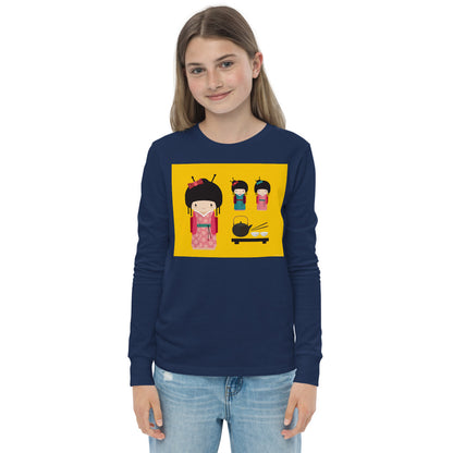 Premium Soft Jersey Crew - Kokeshi Doll Tea Time