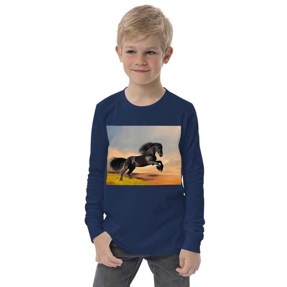Premium Soft Long Sleeve - Friesian Stallion Lift Off
