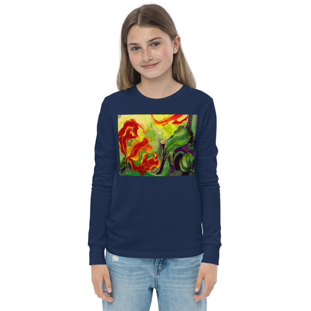 Premium Soft Long Sleeve - Red Flower Watercolor #1