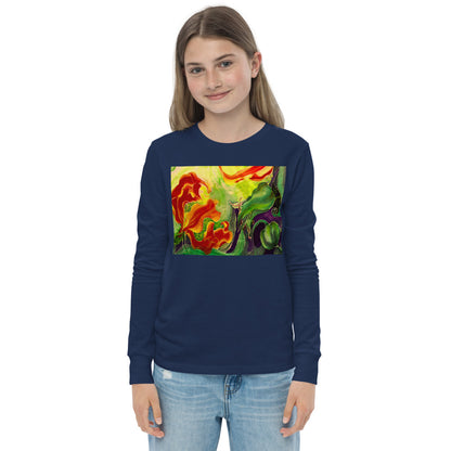 Premium Soft Long Sleeve - Red Flower Watercolor #1