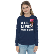 Load image into Gallery viewer, Premium Long Sleeve - FRONT &amp; BACK: All Life Matters - End Racism
