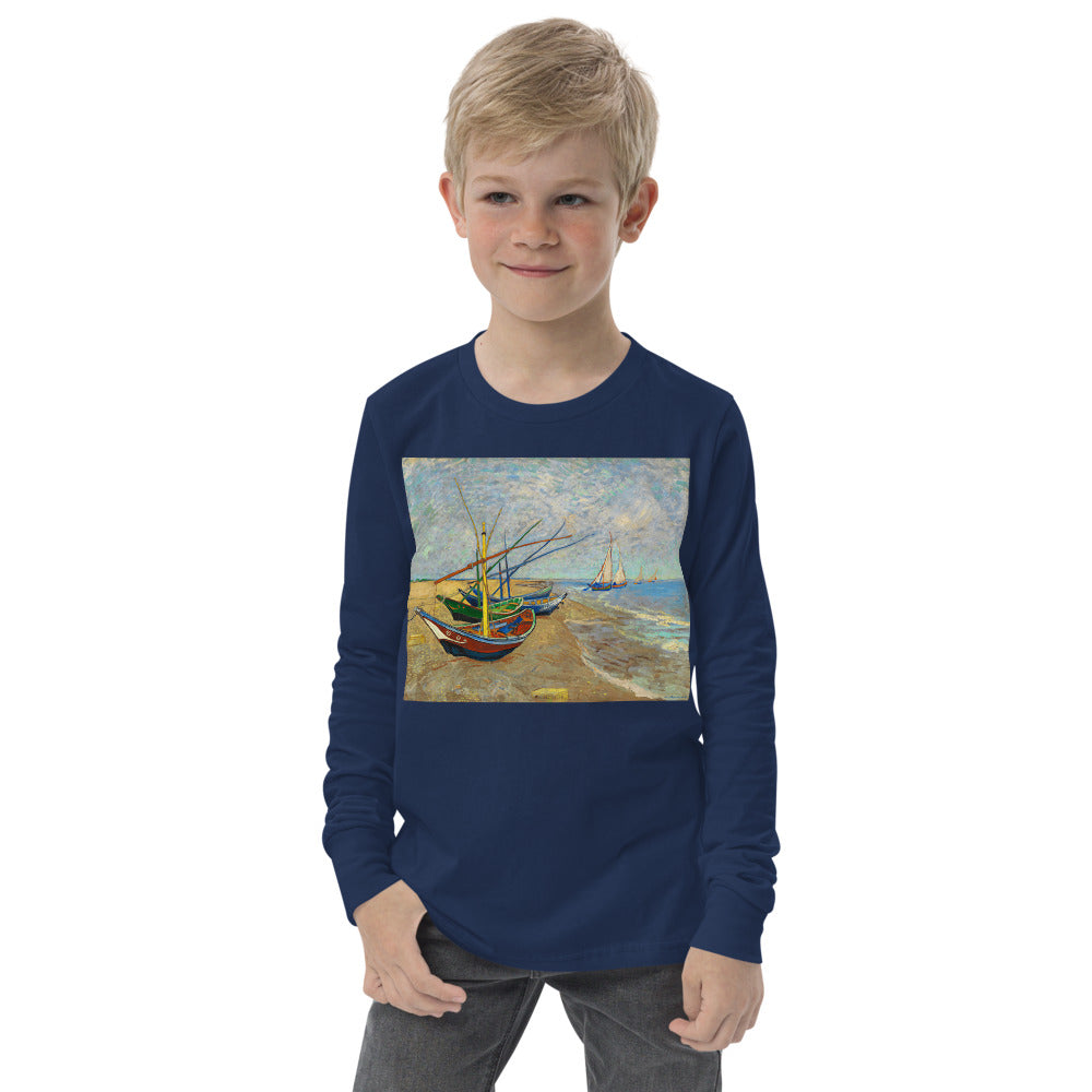 Premium Soft Long Sleeve - Fishing Boats on the Beach