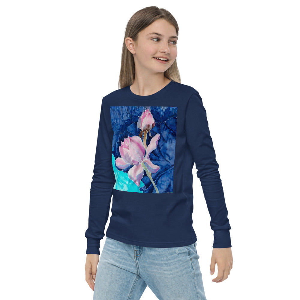 Premium Soft Long Sleeve - Pink Flower Watercolor