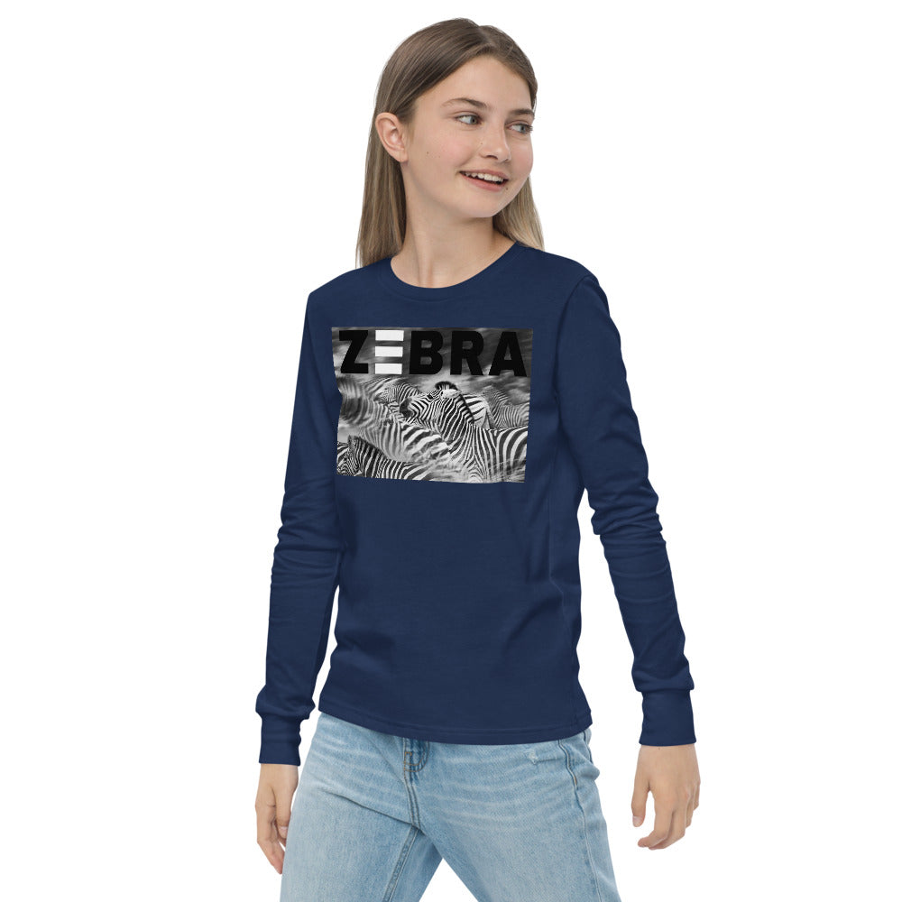 Premium Soft Long Sleeve - FRONT Only: ZEBRA Blur