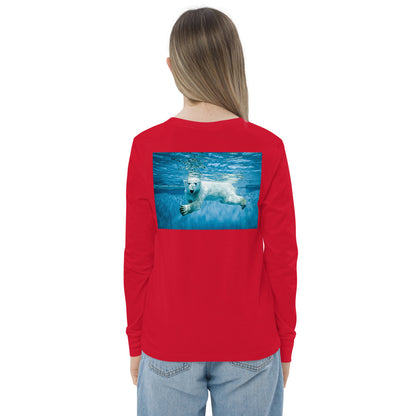 Premium Soft Long Sleeve - FRONT & BACK: Polar Bears Swim'n