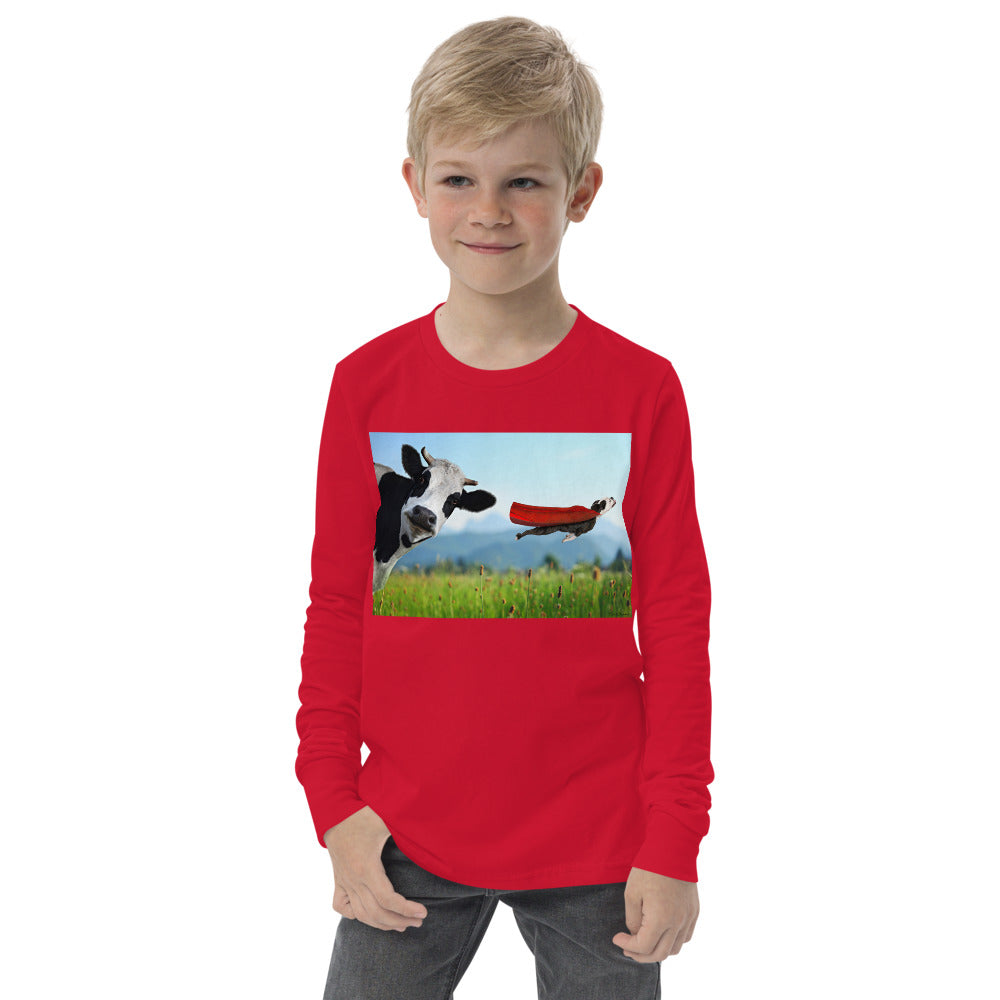 Premium Soft Jersey Crew - Cow & Super Dog - Ronz-Design-Unique-Apparel