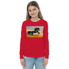 Load image into Gallery viewer, Premium Soft Long Sleeve - Black Friesian:  Born to Run
