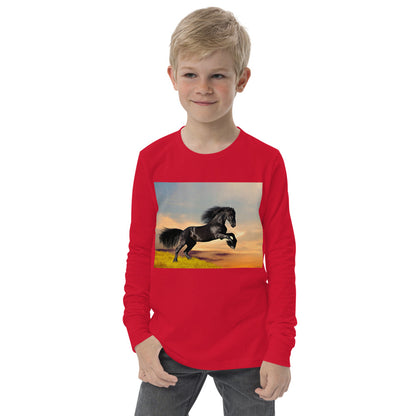 Premium Soft Long Sleeve - Friesian Stallion Lift Off