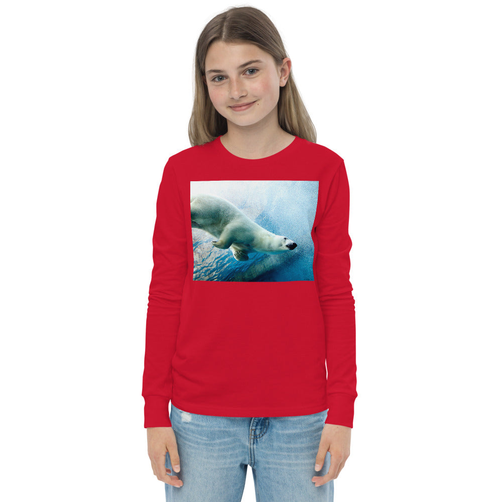 Premium Soft Long Sleeve - FRONT & BACK: Polar Bears Swim'n