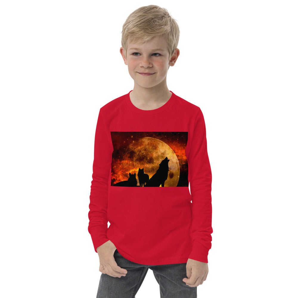 Premium Soft Long Sleeve - Howling in Orange Moonlight