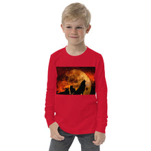 Load image into Gallery viewer, Premium Soft Long Sleeve - Howling in Orange Moonlight
