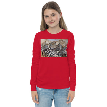 Premium Long Sleeve - FRONT Print: Zebra Stripes