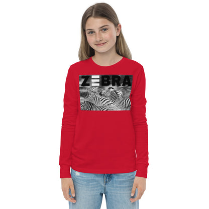 Premium Soft Long Sleeve - FRONT Only: ZEBRA Blur