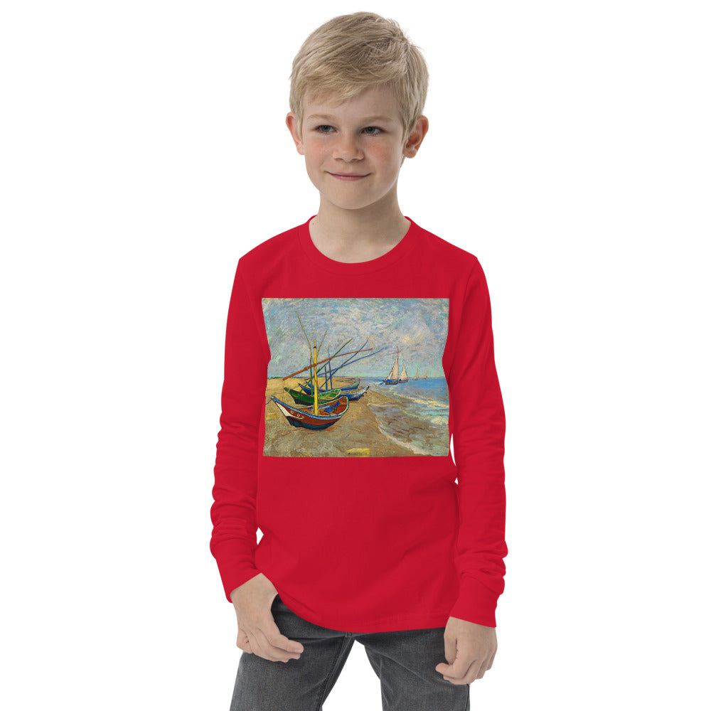 Premium Soft Long Sleeve - Fishing Boats on the Beach