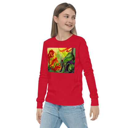 Premium Soft Long Sleeve - Red Flower Watercolor #1