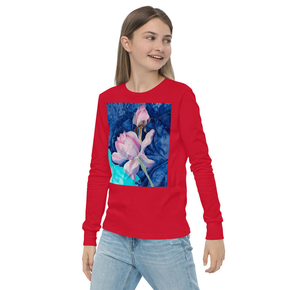 Premium Soft Long Sleeve - Pink Flower Watercolor