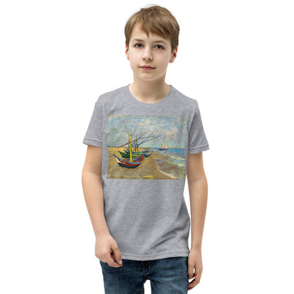 Premium Soft Crew Neck - van Gogh: Fishing Boats on the Beach