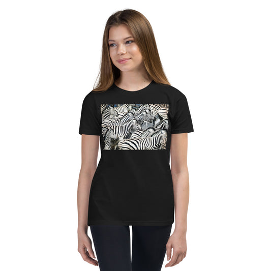Premium Crew Neck Tee - Zebras Running Through Water
