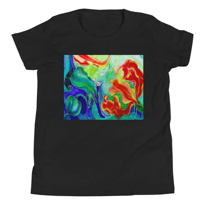 Premium Soft Crew Neck - Red Flower Watercolor #3