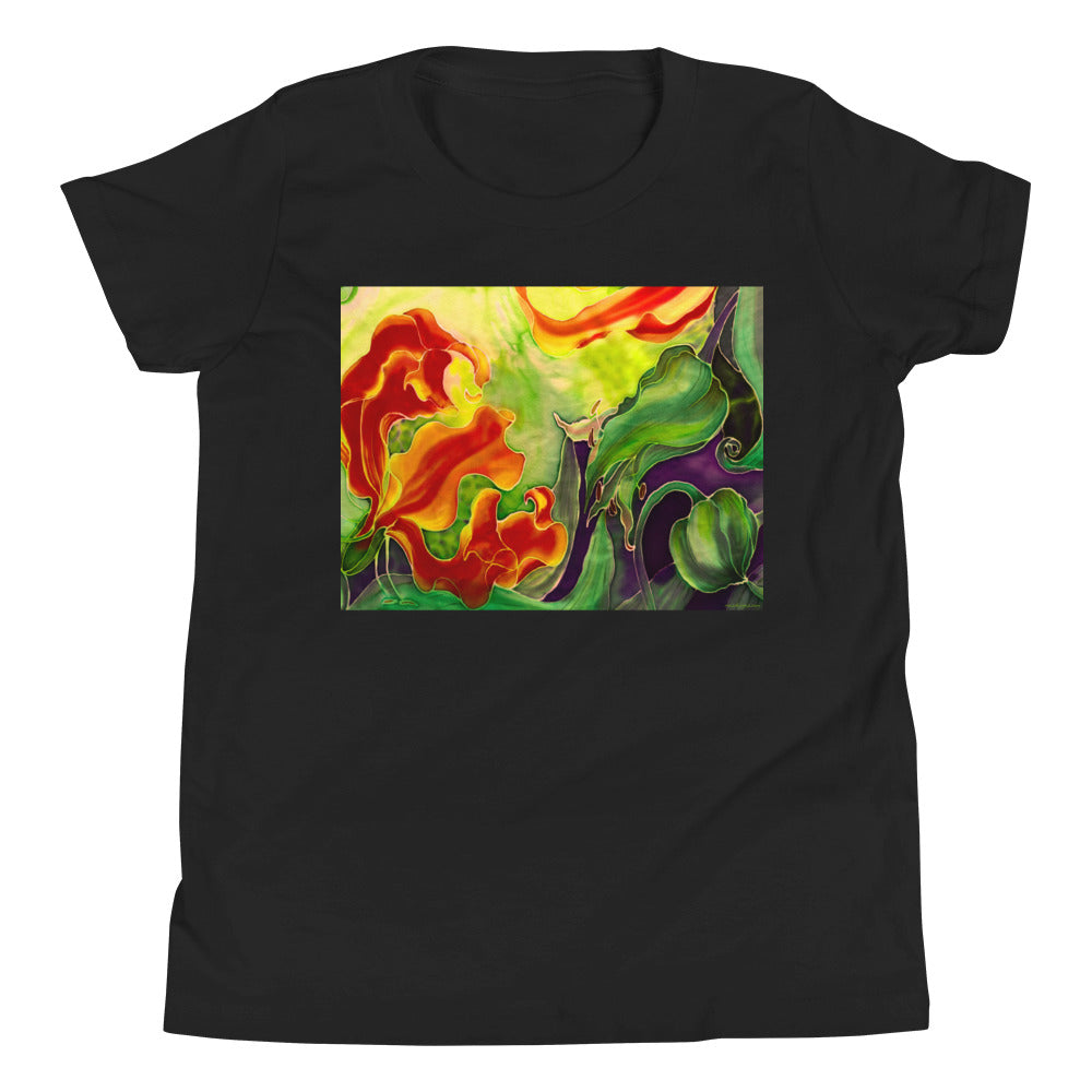 Premium Soft Crew Neck - Red Flower Watercolor #4