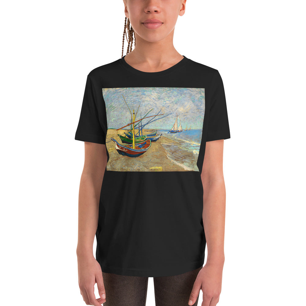 Premium Soft Crew Neck - van Gogh: Fishing Boats on the Beach