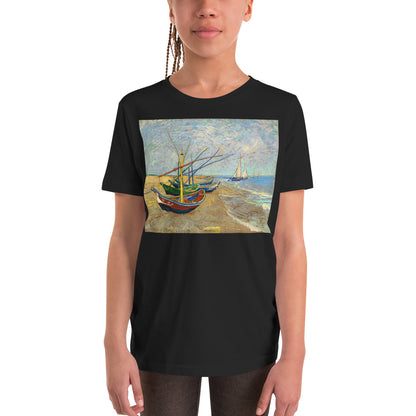 Premium Soft Crew Neck - van Gogh: Fishing Boats on the Beach