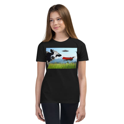 Premium Soft Crew Neck - Cow & Strange Flying Things