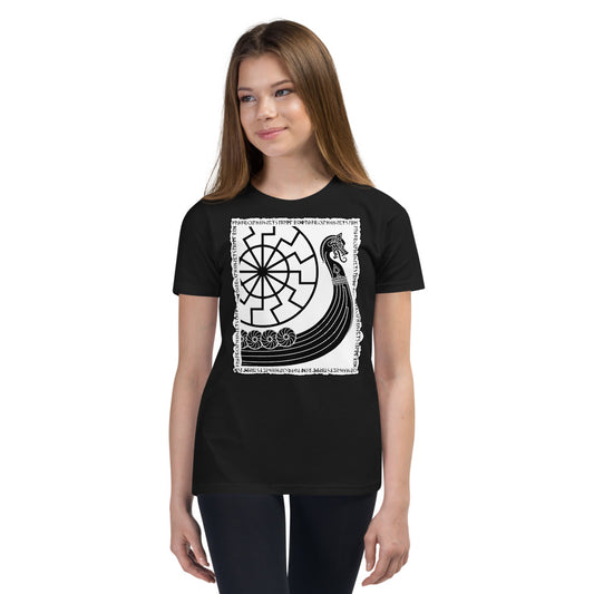 Premium Soft Crew Neck - Viking Drakkar with Circle of the Black Sun
