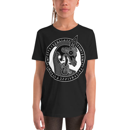 Premium Soft Crew Neck - Viking Drakkar Dragon Head in Runic Circle