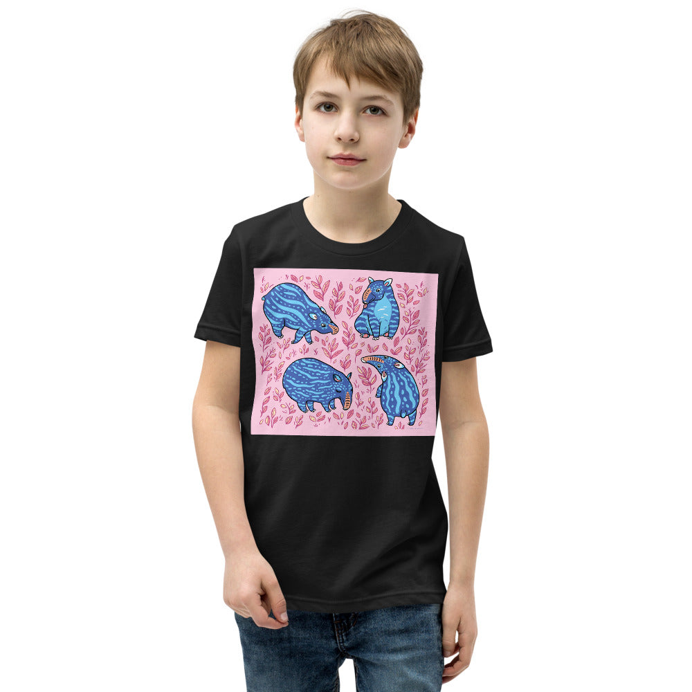 Premium Youth Crew Neck - Funny Blue Tapirs